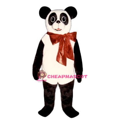 Christmas Panda w-Bow Lightweight Mascot Costume