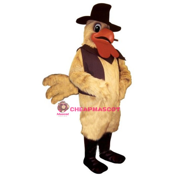Western Roosterw-HatTie Vest & Boots Lightweight Mascot Costume