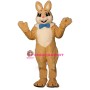Tan Raleigh Rabbit w-Bow & Fur Colla Lightweight Mascot Costume