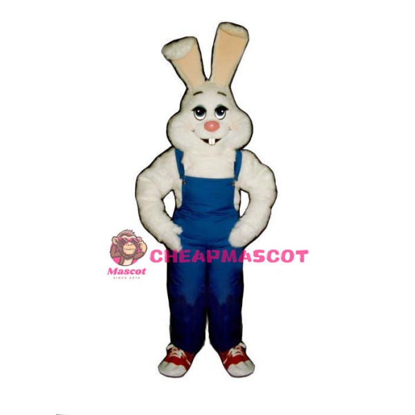 Farmer Rabbit w-Bib Overalls Lightweight Mascot Costume