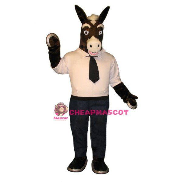 White Collar Donkey Lightweight Mascot Costume