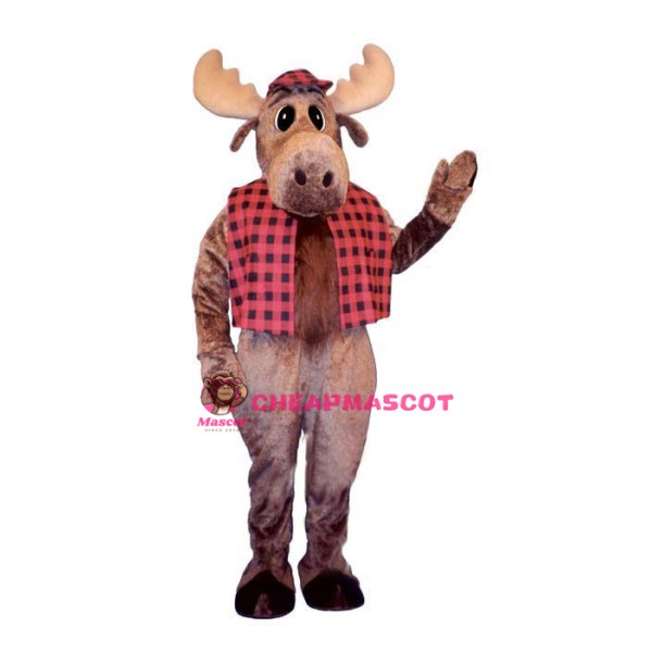 Hunter Moose w-Hat & Vest Lightweight Mascot Costume