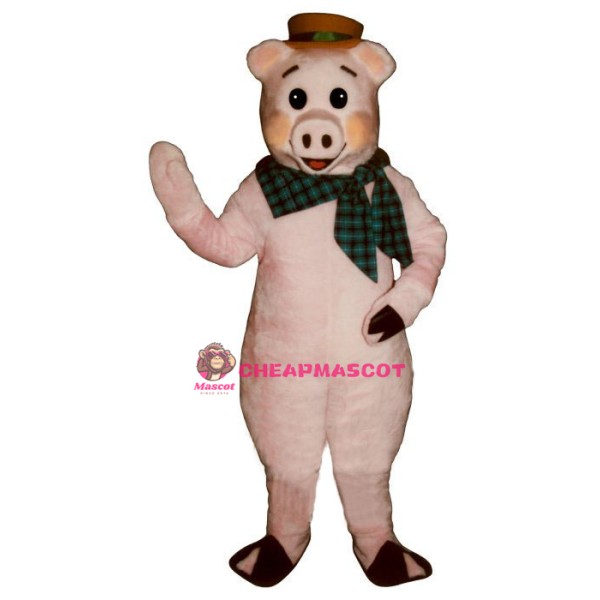 State Fair Pig w- Hat & Scarf Lightweight Mascot Costume