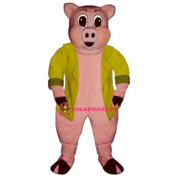 Big Pig w-Jacket Lightweight Mascot Costume