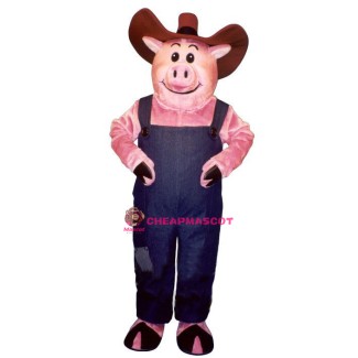 Farmer Hog w-Overalls & Hat Lightweight Mascot Costume