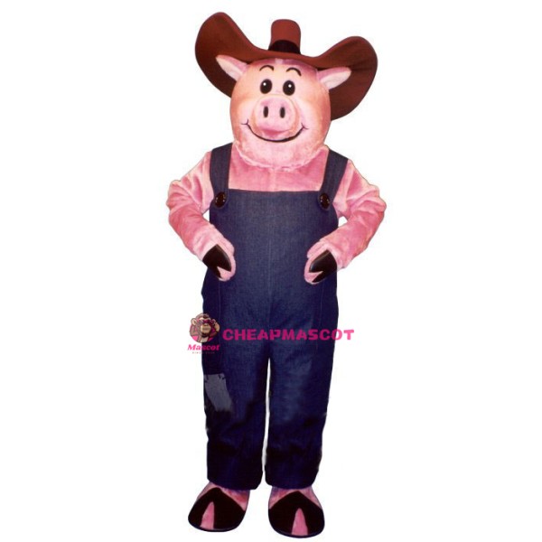 Farmer Hog w-Overalls & Hat Lightweight Mascot Costume