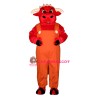 Angry Bull with Overalls Lightweight Mascot Costume