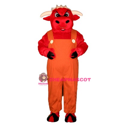 Angry Bull with Overalls Lightweight Mascot Costume