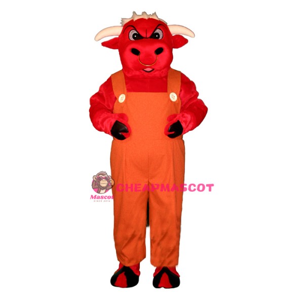 Angry Bull with Overalls Lightweight Mascot Costume