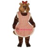 Gloria Beaver w-Apron & Bow Lightweight Mascot Costume