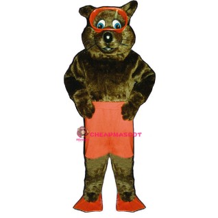 River Otter w-Scuba Lightweight Mascot Costume