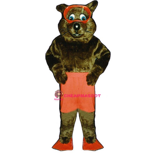 River Otter w-Scuba Lightweight Mascot Costume
