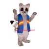 Rainow Racoon w-Vest Lightweight Mascot Costume