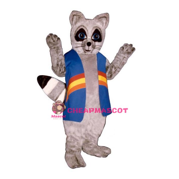 Rainow Racoon w-Vest Lightweight Mascot Costume