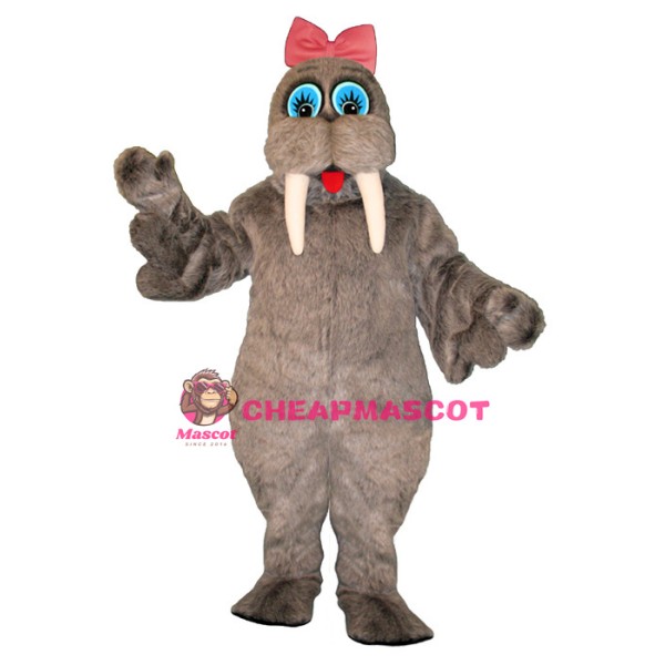 Wilma Walrus with Bow Lightweight Mascot Costume