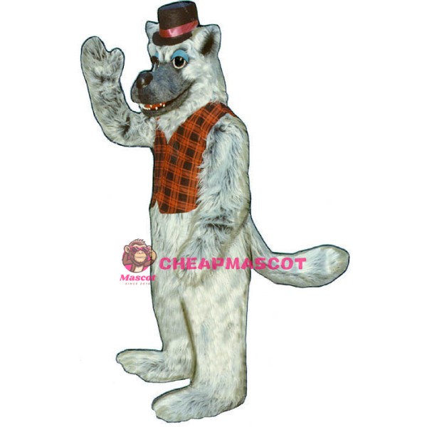 Wolf w-Hat & Vest Lightweight Mascot Costume