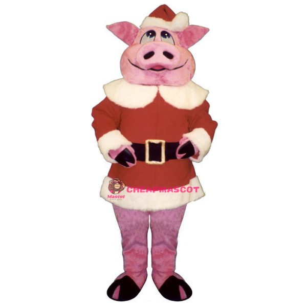 Hog w- Santa Coat & Hat Lightweight Mascot Costume