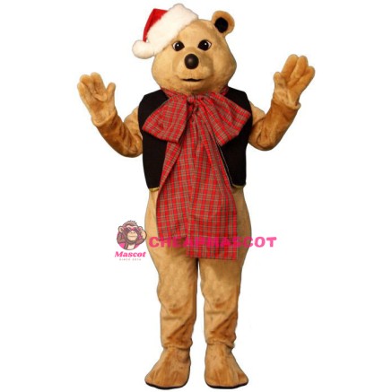 Fancy Bear w-VestBow & Hat Lightweight Mascot Costume