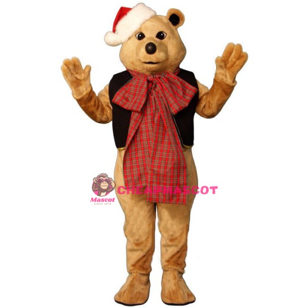Fancy Bear w-VestBow & Hat Lightweight Mascot Costume