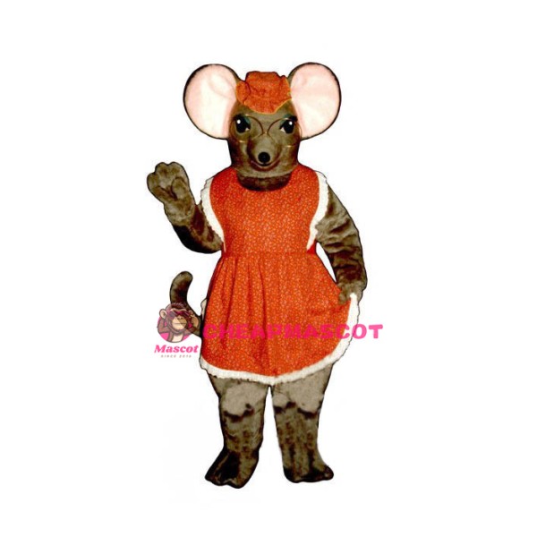 Granny Mouse w-Glasses Hat&Apron Lightweight Mascot Costume