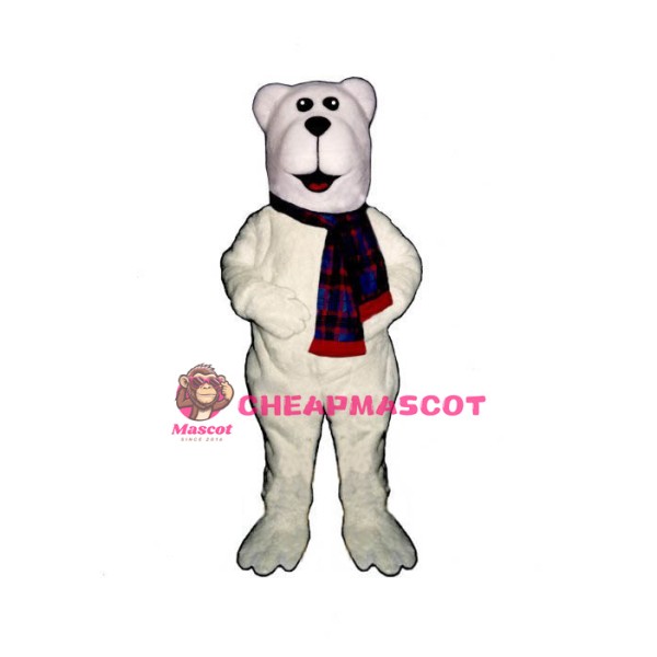 Arctic Bear w-Scarf Lightweight Mascot Costume
