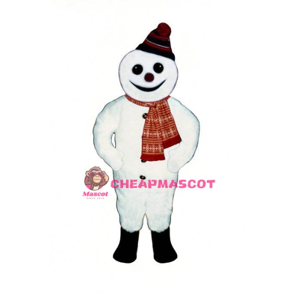 Smiling Snowmanw-Hat & Scarf Lightweight Mascot Costume
