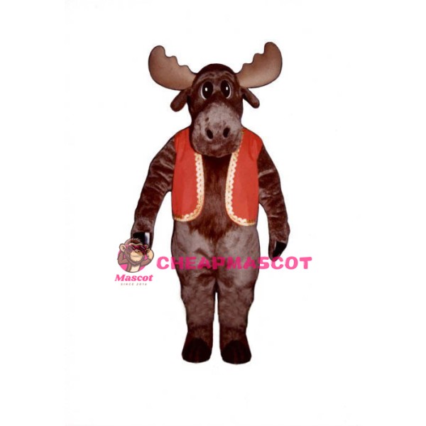 Milton Moose w-Christmas Vest Lightweight Mascot Costume