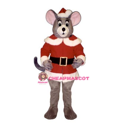 Noel Mouse w-Santa Coat & Hat Lightweight Mascot Costume