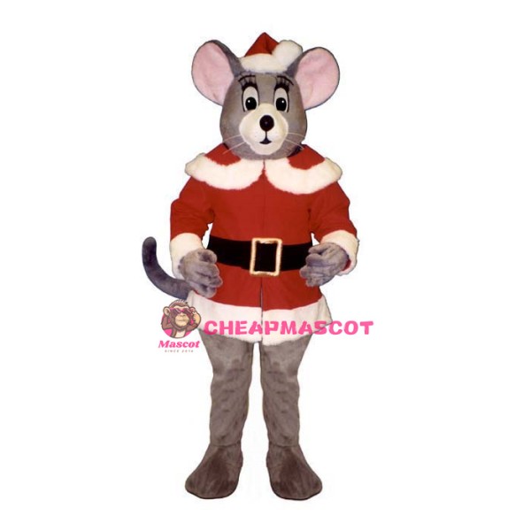 Noel Mouse w-Santa Coat & Hat Lightweight Mascot Costume