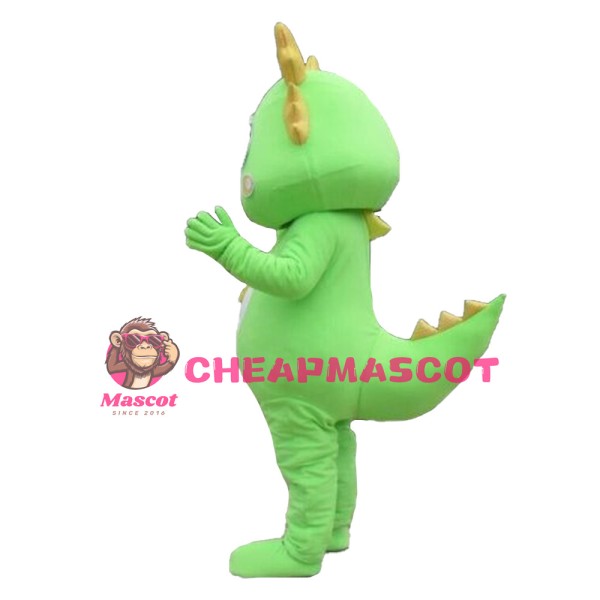 Cartoon Green Dragon Mascot Costume