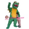 Cartoon Green & Yellow Dinosaur Mascot Costume