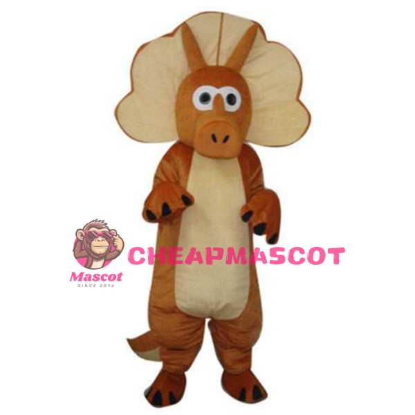 Cartoon Dumb Brown Dinosaur Mascot Costume For Adult