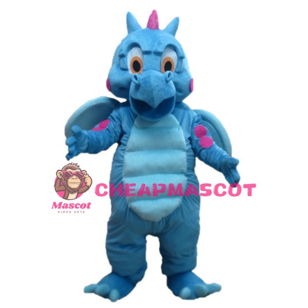 Quality Adult Blue Dinosaur With Wings Mascot Costume