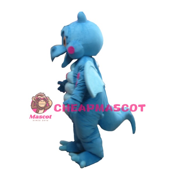 Quality Adult Blue Dinosaur With Wings Mascot Costume