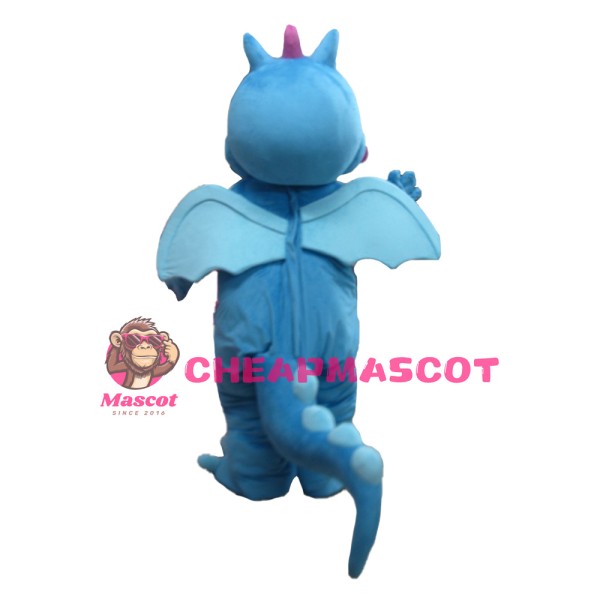 Quality Adult Blue Dinosaur With Wings Mascot Costume