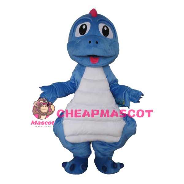 Cartoon So Lovely Blue & White Dinosaur Baby Mascot Costume