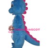 Cartoon Fancy Adult Blue & White Dinosaur Mascot Costume