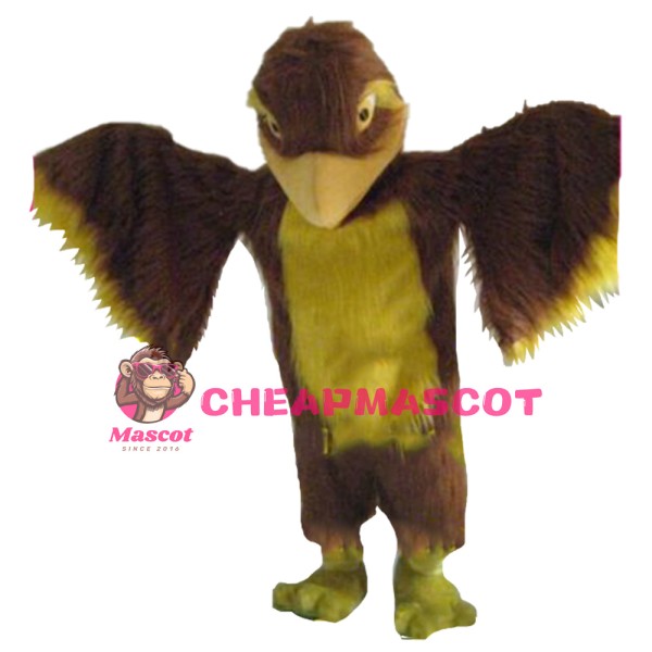Adult Brown & Yellow Eagle Mascot Costume
