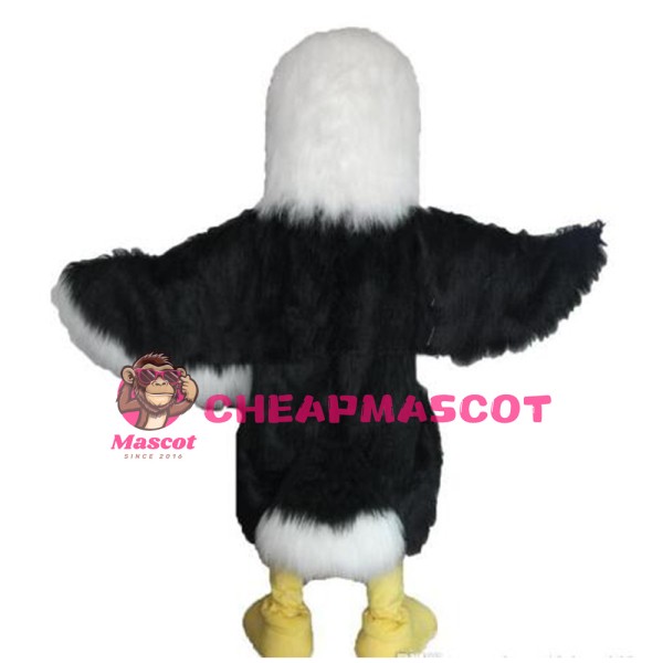 Happy Black & White Eagle Mascot Costume