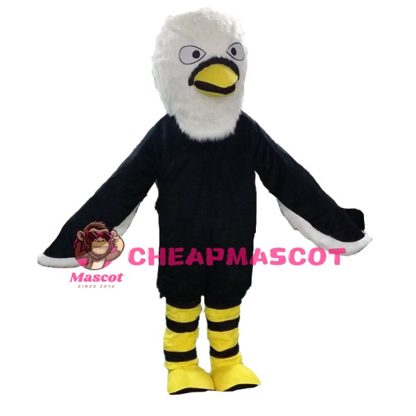 Adult Size Fancy Black Eagle Mascot Costume