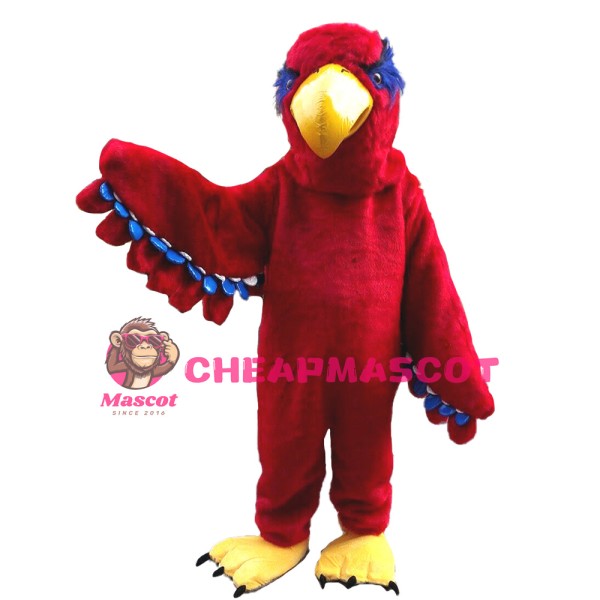 Adult Cartoon Red Eagle Mascot Costume