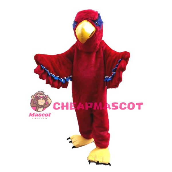 Adult Cartoon Red Eagle Mascot Costume