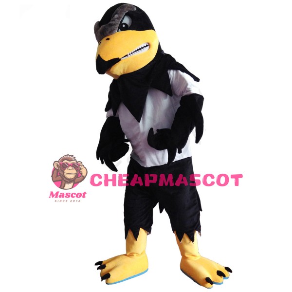 Fierce Black & White Eagle Mascot Costume For Adult