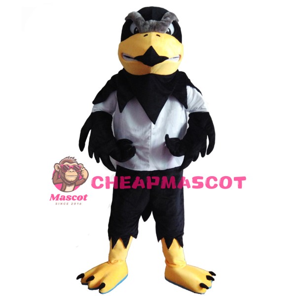 Fierce Black & White Eagle Mascot Costume For Adult