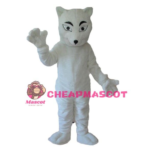 Fancy White Fox Mascot Costume