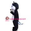 Super Cute Smiling Black & White Fox Mascot Costume