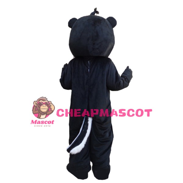 Super Cute Smiling Black & White Fox Mascot Costume