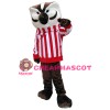 New Cartoon Unisex Brown Fox With Striped Top Mascot Costume