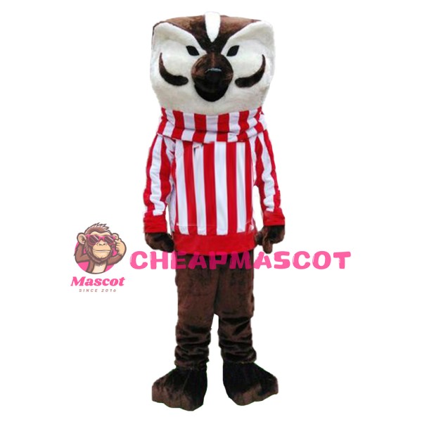 New Cartoon Unisex Brown Fox With Striped Top Mascot Costume