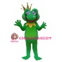 Funny Smiling Frog With Crown Mascot Costume For Adult 
